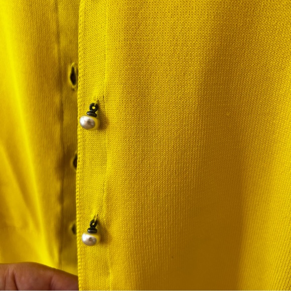 Rag & Bone Women’s Yellow Cardigan Faux Pearl Buttons Sweater Size Medium - Picture 9 of 14